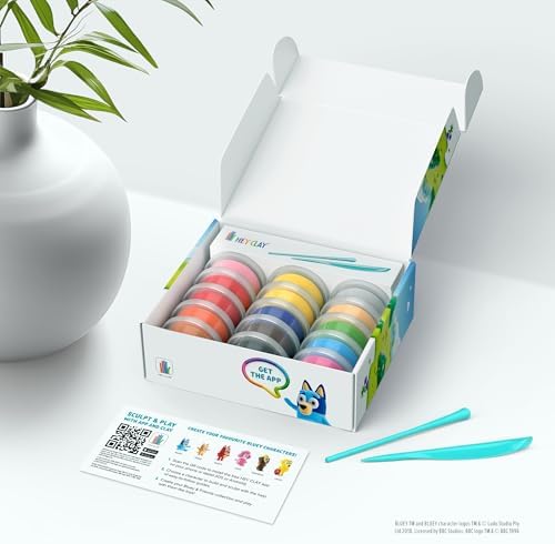 HEY CLAY Bluey & Friends - Air-Drying Clay for Kids - Arts and Crafts Creative Modeling Clay Kit Children Ages 4-8 (Full Set (6 Characters))|B0F1P5SHG3