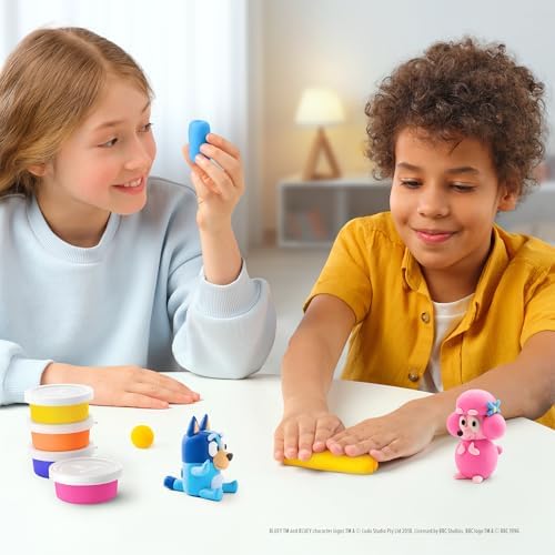 HEY CLAY Bluey & Friends - Air-Drying Clay for Kids - Arts and Crafts Creative Modeling Clay Kit Children Ages 4-8 (Full Set (6 Characters))|B0F1P5SHG3