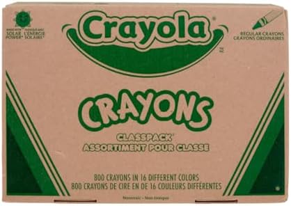 Crayola Bulk Crayon Classpack - 800ct (16 Colors), Bulk Teacher Supplies & Classroom Essentials for School, Arts & Crafts Crayons for Kids, Ages 3, 4, 5|B00006IBPK