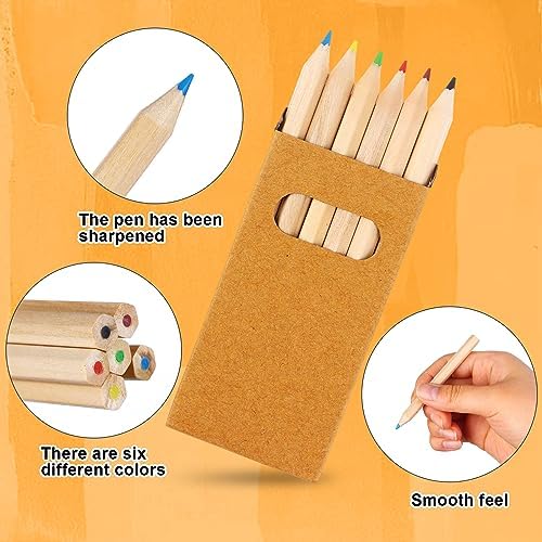 120Pcs/20 Boxs Boxs Colored Pencils Bulk Mini Drawing Pencils Set for Kids, 3.5inch Short Fat Color Pencils for Adult Coloring Books, Classroom School Drawing Birthday Wedding Party Favors|B0D811N449