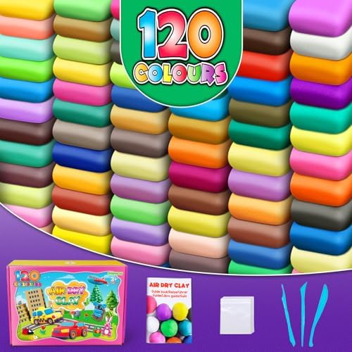 ESSENSON Air Dry Clay 120 Colors, Modeling Clay for Kids, DIY Molding Magic Clay, Gift for Kids|B0DXPYKZQ8