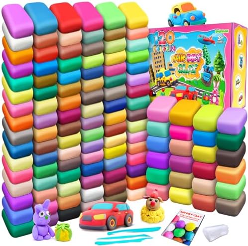 ESSENSON Air Dry Clay 120 Colors, Modeling Clay for Kids, DIY Molding Magic Clay, Gift for Kids|B0DXPYKZQ8