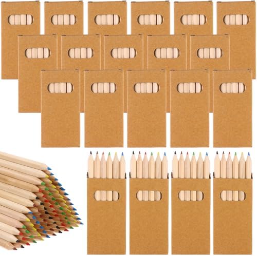120Pcs/20 Boxs Boxs Colored Pencils Bulk Mini Drawing Pencils Set for Kids, 3.5inch Short Fat Color Pencils for Adult Coloring Books, Classroom School Drawing Birthday Wedding Party Favors|B0D811N449