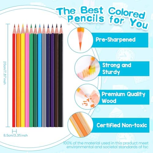 1008 Count Colored Pencils for Kids, 84 Packs Colored Pencils Bulk 12 Colors, Pre-sharpened Color Pencil for Adults, Bulk School Supplies for Teachers, Back to School Supplies, Classroom Prizes|B0DY7PMYHJ