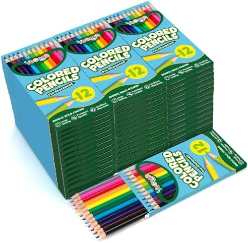 YEGEER 528 Count Colored Pencils Bulk, 12 Assorted Colors, 44 Packs Pre-sharpened Coloring Pencils Set for Kids and Adult, Teachers Essential Classroom Prizes, Back to School Supplies (528)|B0D5M73S6M