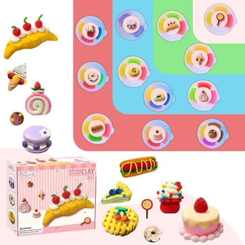 Air Dry Clay for Kids, Cake Themed, DIY Model Magic Clay with Sculpting Tools and Tutorials, 12 Boxes Modeling Magic Soft Clay Art Sculpting Supplies, Arts and Crafts Gift for Kids|B0FQ5B438N